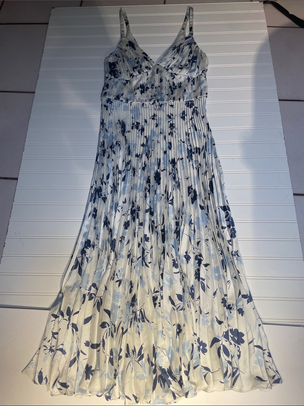 Polo by Ralph Lauren Cream Maxi Dress with Navy Floral Print